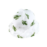 Bebe Au Laits Sun Hat, Saguaro Oh-So-Soft Muslin is a stylish sun protector with a cactus print on bamboo-cotton muslin fabric.