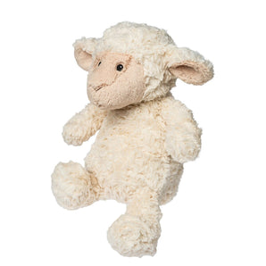 Plush, Again Friends Lamb: fluffy cream lamb stuffed animal with brown ears and face.