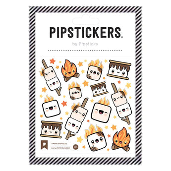 Cute Smore Snuggles stickers with marshmallow faces from Pipsticks, perfect for the sticker lovers gift!.