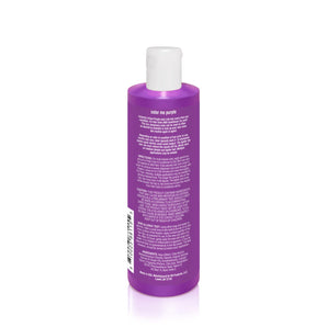 Piggy Paints Kid Safe Hair Color & Conditioner, Purple, keeps pink hair vibrant. Vegan bottle with white cap features product info.