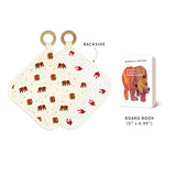 Lovedbabys Brown Bear Lovey & Book Set includes a brown bear-themed washcloth and Brown Bear, Brown Bear, What Do You See?.