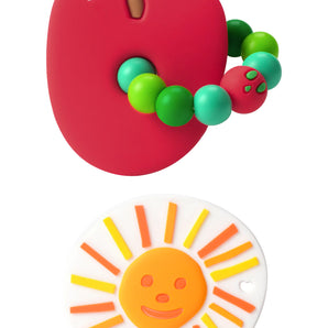 The LouLou Lollipop Teether Set features an Eric Carle Apple and Sun design for delightful teething relief.