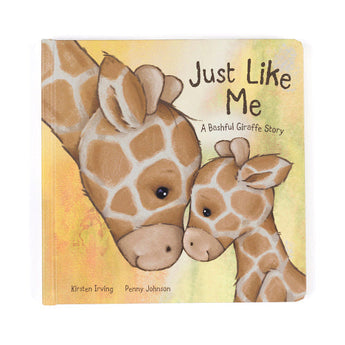 Jellycat, Just Like Me Book features two nuzzling giraffes. Ideal gift for young readers!.