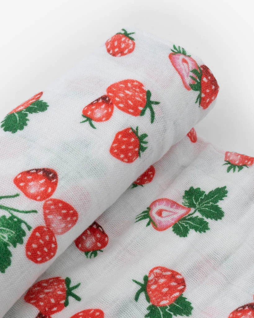Cotton Swaddle, Strawberry Patch