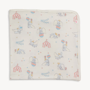 Magnetic Me, Dumbo Circus Blanket: cream blanket with circus elephant pattern; made of TENCEL modal.