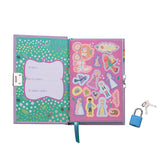 The Scented Secret Diary, Fairy Tale by Floss and Rock has colorful stickers, a reflective page with prompts, a lock, keys, and watermelon scent.