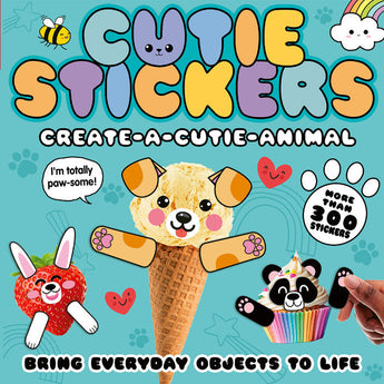 Cutie Stickers, Create-a-Animal by Random House offers 300+ colorful baby animals and foods stickers, like dog ice cream and panda cupcake.