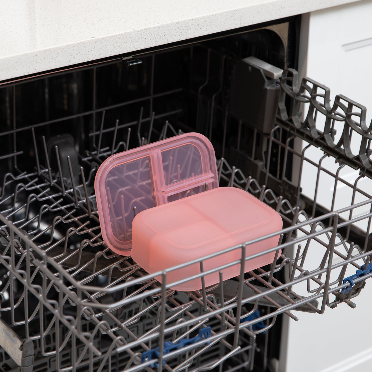 Bumkins Pink Jelly Silicone Bento Box for Food Storage and