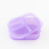 Bumkins Silicone Bento Box 3 Section: Purple Jelly, displayed on a white background, has a leak-resistant lid and 3 compartments.