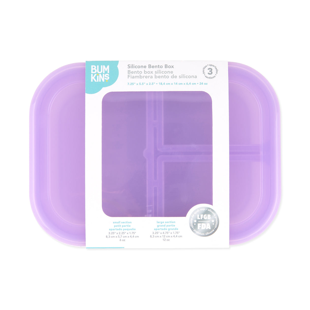 Purple Jelly Silicone Bento Box for Food Storage | Bumkins