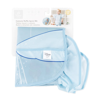 Bumkins Ruffle Apron Bib: Cinderella is shown folded on a white cardboard packaging header.