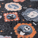 Close-up of water droplets on a Bumkins Reusable Snack Bag, Small 2 Pack: Everyday Is Halloween.
