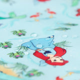 Close-up of water droplets on Bumkins Wet Bag: Disney Princess Ariel.
