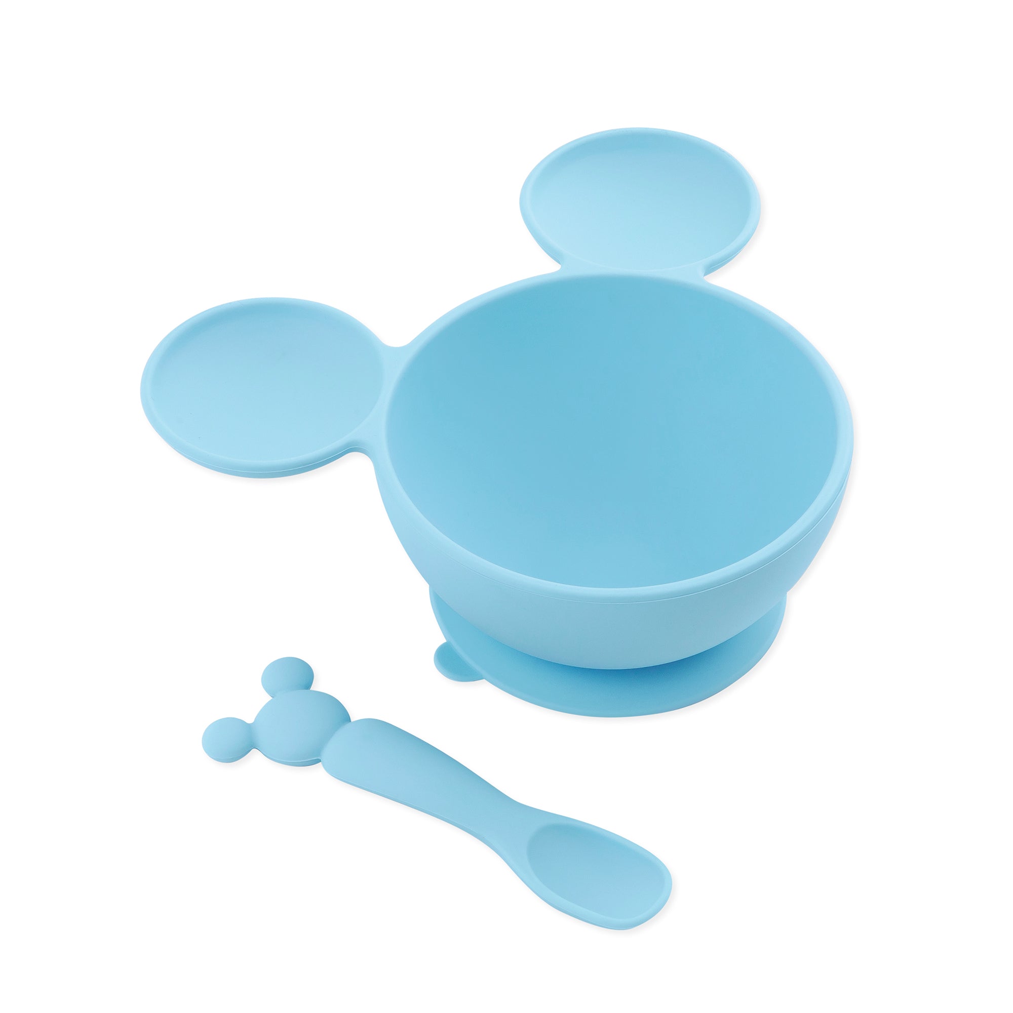 Silicone First Feeding Set: Mickey Mouse Light Blue