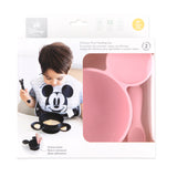 Bumkins Silicone First Feeding Set: Minnie Mouse Light Pink is shown in a white packaging box, with a clear window partially showing the bowl.