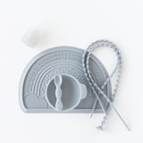 Bumkins Baby-Led Weaning Deluxe 7-Piece Set: Gray rests on a white background.