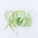 Bumkins Baby-Led Weaning Essential 6-Piece Set: Sage rests on a white background.