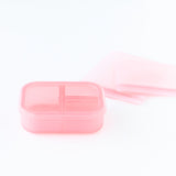 Bumkins Silicone Lunchtime 4-Piece Set: Pink Jelly rests on a white background.