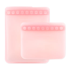 Silicone Flat Reusable Bag 2 Pack, Pink
