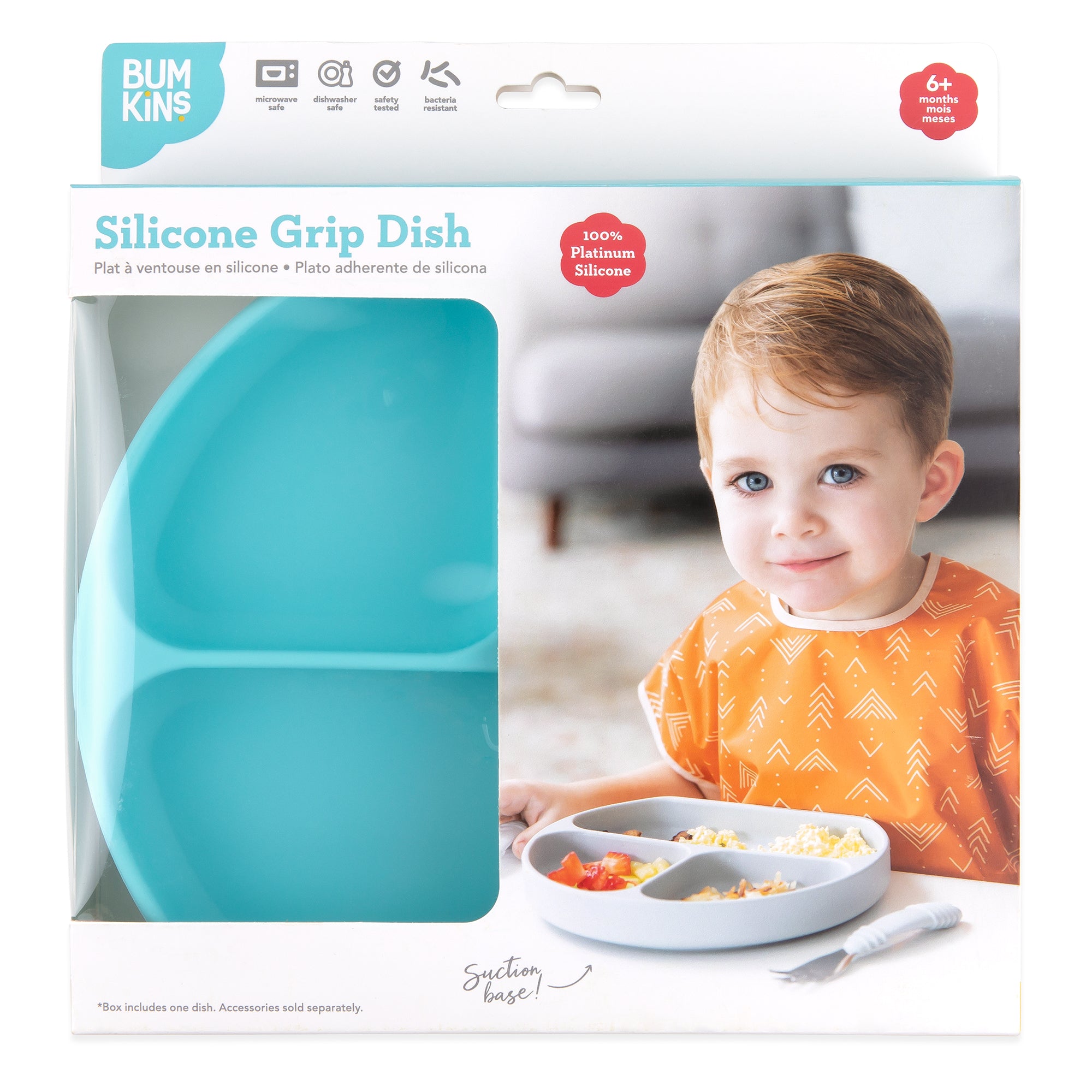 Silicone Grip Dish: Blue