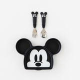 Bumkins Grip Dish Essential 3-Piece Mealtime Set: Disney Mickey Mouse is neatly arranged on a white background.