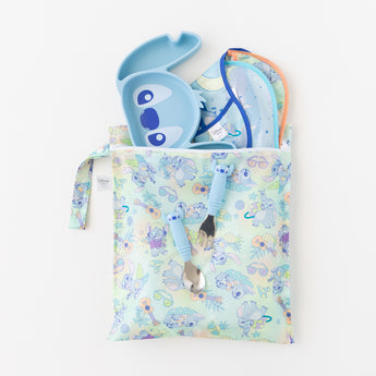 Bumkins On-The-Go Mealtime 7-Piece Set: Stitch Star-ring Up Trouble is displayed on a white background.