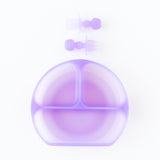 Bumkins Grip Dish Essential Infant 3-Piece Mealtime Set: Purple Jelly is displayed on a white background.
