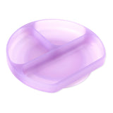 Bumkins Silicone Grip Dish: Purple Jelly is made of LFGB-grade silicone and has 3 compartments for perfectly separated servings.