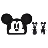 Bumkins Grip Dish Essential Infant 3-Piece Mealtime Set: Disney Mickey Mouse includes a Mickey-shaped plate and matching utensils.