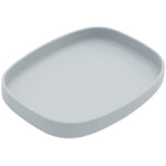 Bumkins Silicone Grip Tray: Gray is a rectangular, food-safe silicone dish with raised edges and a secure suction base.