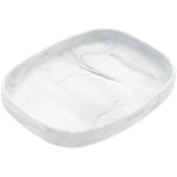Bumkins Silicone Grip Tray: Marble is a rectangular dish with a white marbled pattern and strong suction base for stability.