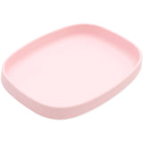 Bumkins Silicone Grip Tray: Pink is a food-safe dish with rounded edges, shallow depth, and secure suction base.