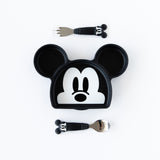 The Bumkins Growing with Bumkins Gift Set, Disney Mickey Mouse features a silicone plate with utensils and Mickey ears, ideal for baby feeding.
