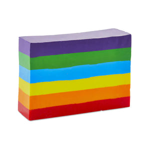 Rainbow Block Crayon by Hotaling Imports features 6 vibrant colors: purple, green, blue, yellow, orange, and red.