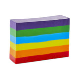 Rainbow Block Crayon by Hotaling Imports features 6 vibrant colors: purple, green, blue, yellow, orange, and red.