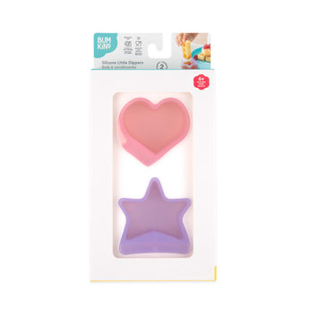 Bumkins Silicone Little Dipper Combo 2 Pack: Magenta Jelly is shown in a white packaging box, with a clear front window displaying the product.