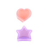 Bumkins Silicone Little Dipper Combo 2 Pack: Magenta Jelly includes pink heart and purple star silicone cups, perfect for purees and sauces.