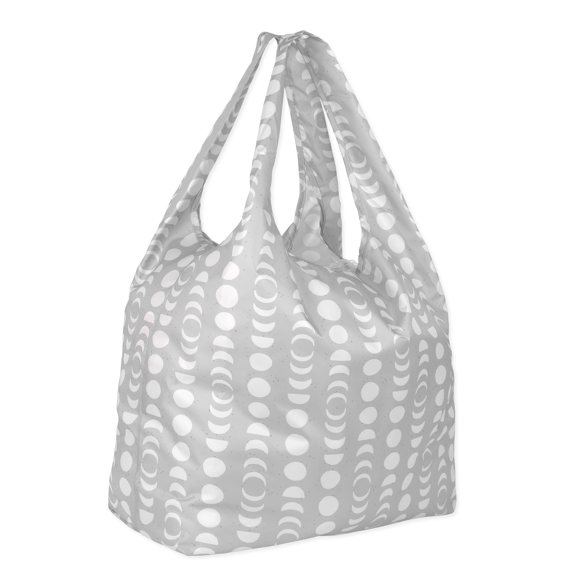 Bumkins Foldable Waterproof Shopping Tote Bag for Travel, Lunar Phase