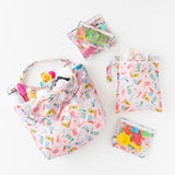 The Bumkins Playdate Planner Deluxe 5-Piece Set: Boots is perfect for stylishly organizing toys, snacks, and toiletries on the go.