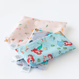 Bags from Bumkins Snack In Character 4-Piece Set: Disney Princess Magic Cinderella lay stacked on a white background.