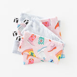 Roamio by Bumkins Snack Bag 4 Pack: Disco Boots lays stacked on a white background.