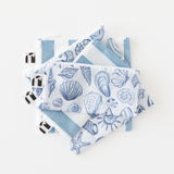 Roamio by Bumkins Snack Bag 4 Pack: Coastal lays stacked on a white background.