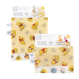 Bumkins Reusable Snack Bag 4 Pack: Disney Pooh Bear + Friends is shown in its packaging.