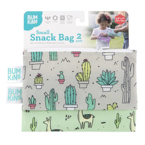 Reusable Snack Bag, Small 2-Pack: Cacti & Llamas