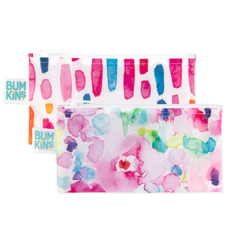 Bumkins Reusable Sandwich & Snack Bags (2-Pack) | Washable Waterproof Fabric For Lunch, Travel, & Food Storage