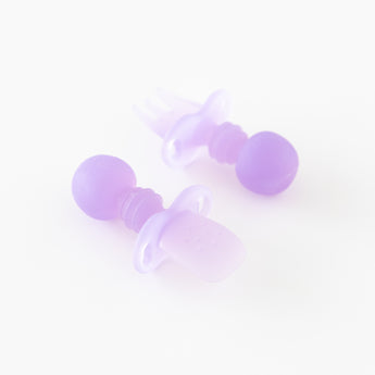 Bumkins Silicone Chewtensils®: Purple Jelly lay on a white background.