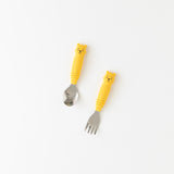 Bumkins Spoon + Fork: Winnie the Pooh rests on a white background.