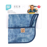 Bumkins Sleeved Bib: Vintage Denim is shown folded in its packaging.