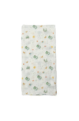 LouLou Lollipops Eric Carle World of Wonder Muslin Swaddle: bamboo-cotton with forest prints; OEKO-TEX certified.
