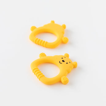 Two Bumkins Silicone Flat Teether: Winnie the Pooh shown front and back on a white background.